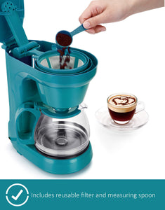 Holstein Housewares HH-0914701E 5-Cup Coffee Maker, Teal